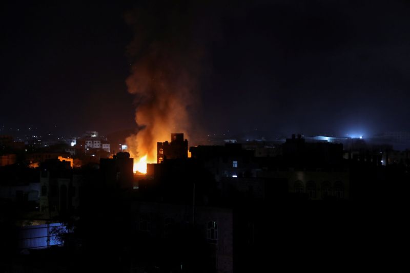 US strikes hit targets in Yemeni capital, Houthi-run TV reports