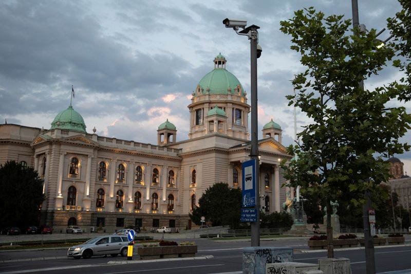 Serbian opposition deputies throw smoke grenades in parliament