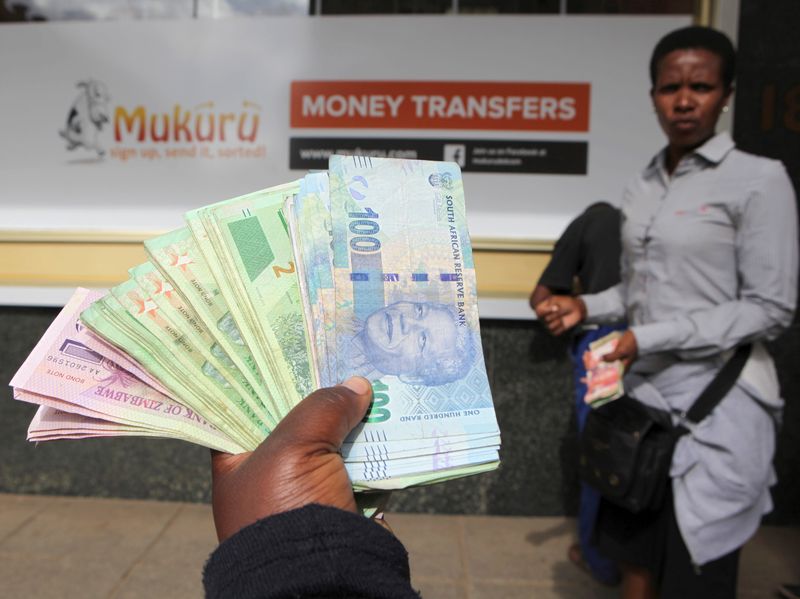 South African rand firms as markets await leading indicator data