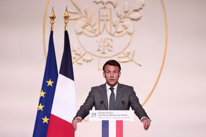 France's Macron to convene sectors hit by U.S. tariffs - French presidency