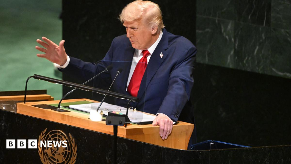 Annihilation, AI and a walkout - key moments from Trump's UN speech