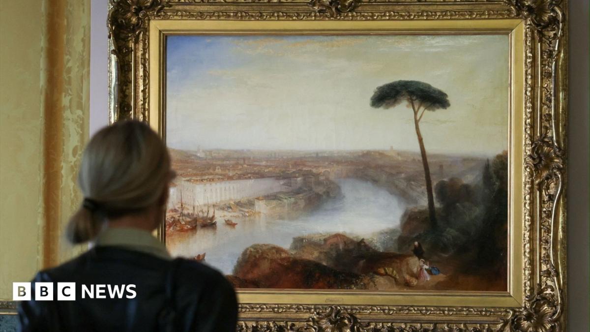 Close-up look at Turner's '£50m' Rome painting on show in the city