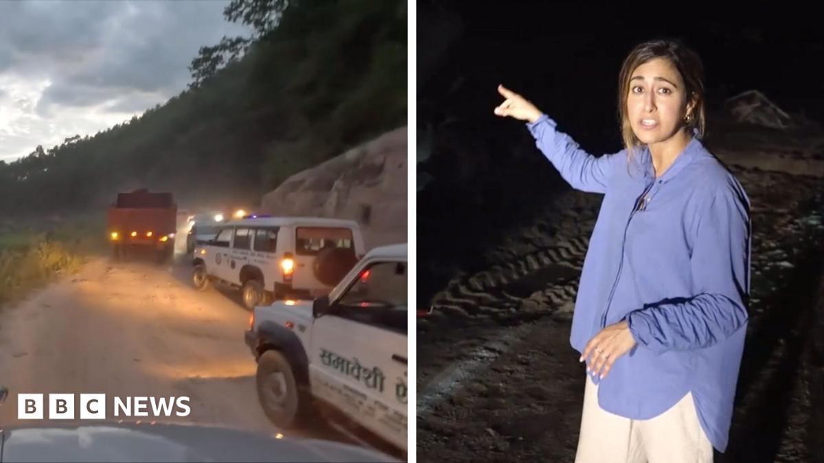 Blocked roads and devastation as BBC drives to site of Nepal floods