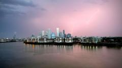 Thousands of lightning strikes light up sky across southern England