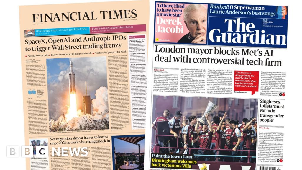 The Papers: 'Net migration almost halves' and 'Paint the town claret'