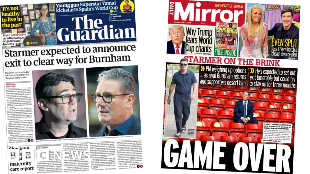 The Papers: 'Starmer expected to announce exit' and 'Game over'