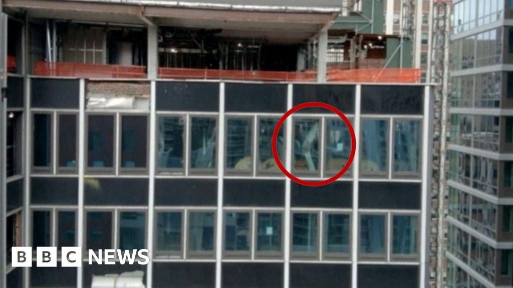 Watch: Buckling support beams seen inside New York high-rise