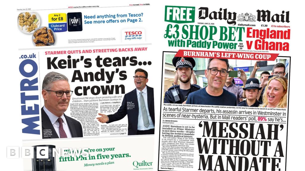 The Papers: 'Keir's tears... Andy's crown' and 'Messiah without a mandate'
