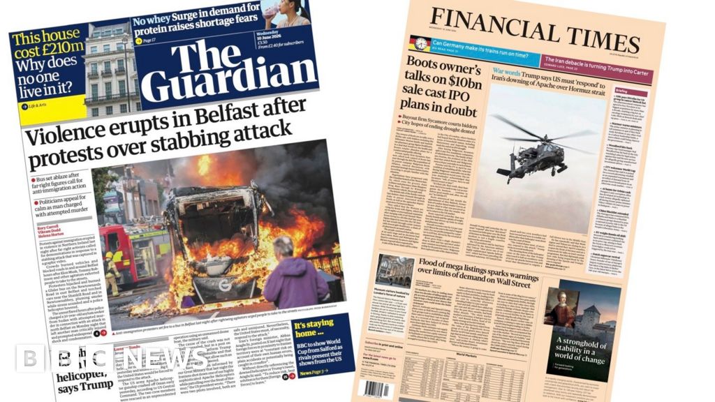 The Papers: 'Violence in Belfast' and Trump's 'war words'