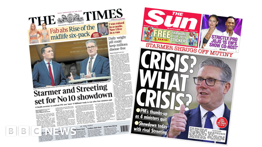 The Papers: 'Starmer and Streeting set for showdown' and 'Crisis? What crisis?'