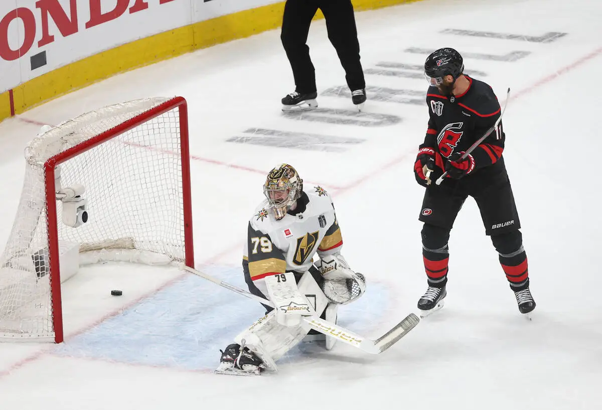 Golden Knights falter, lose in OT as Hurricanes even Stanley Cup Final
