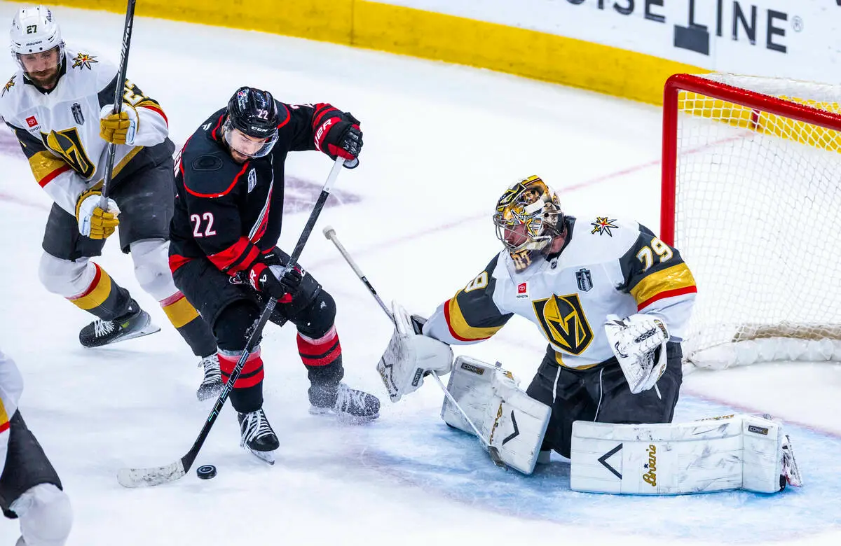 Knights goalie Hart says ‘no means no! chants from Hurricanes fans are ‘just noise’
