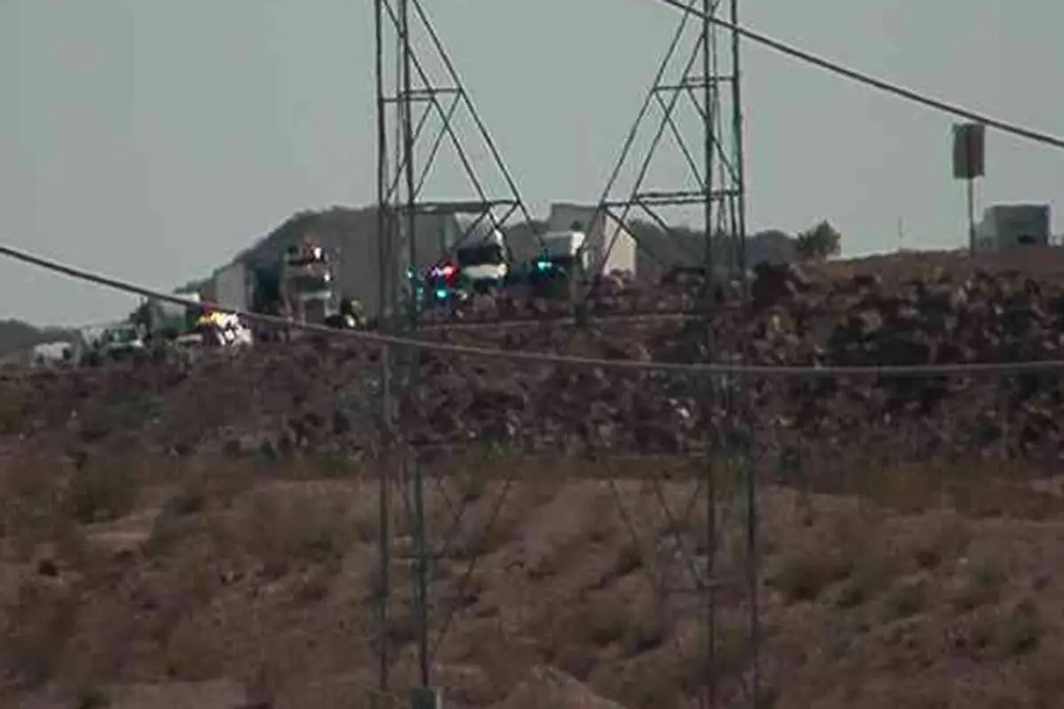 Crash involving 3 trucks shuts down northbound traffic on I-11