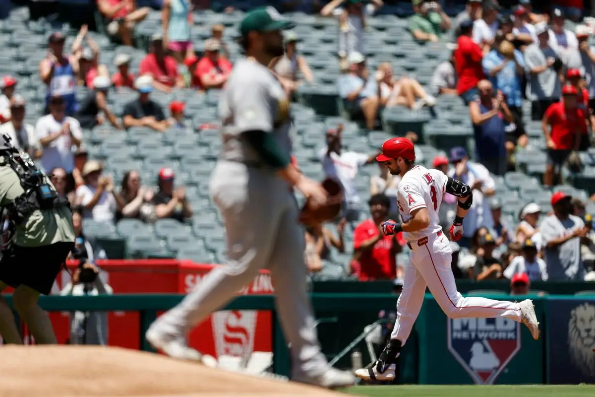 Athletics fall 4-1 to Angels on Josh Lowe’s first career grand slam