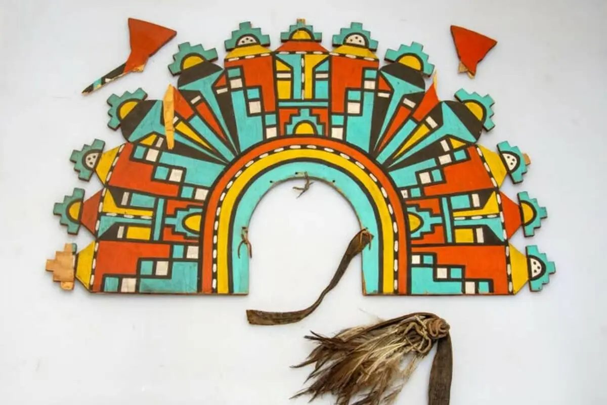 This Hopi headpiece was damaged by a tourist at Grand Canyon