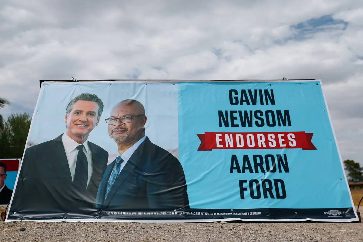 Pro-Lombardo PAC puts up Ford-Newsom signs across Las Vegas Valley