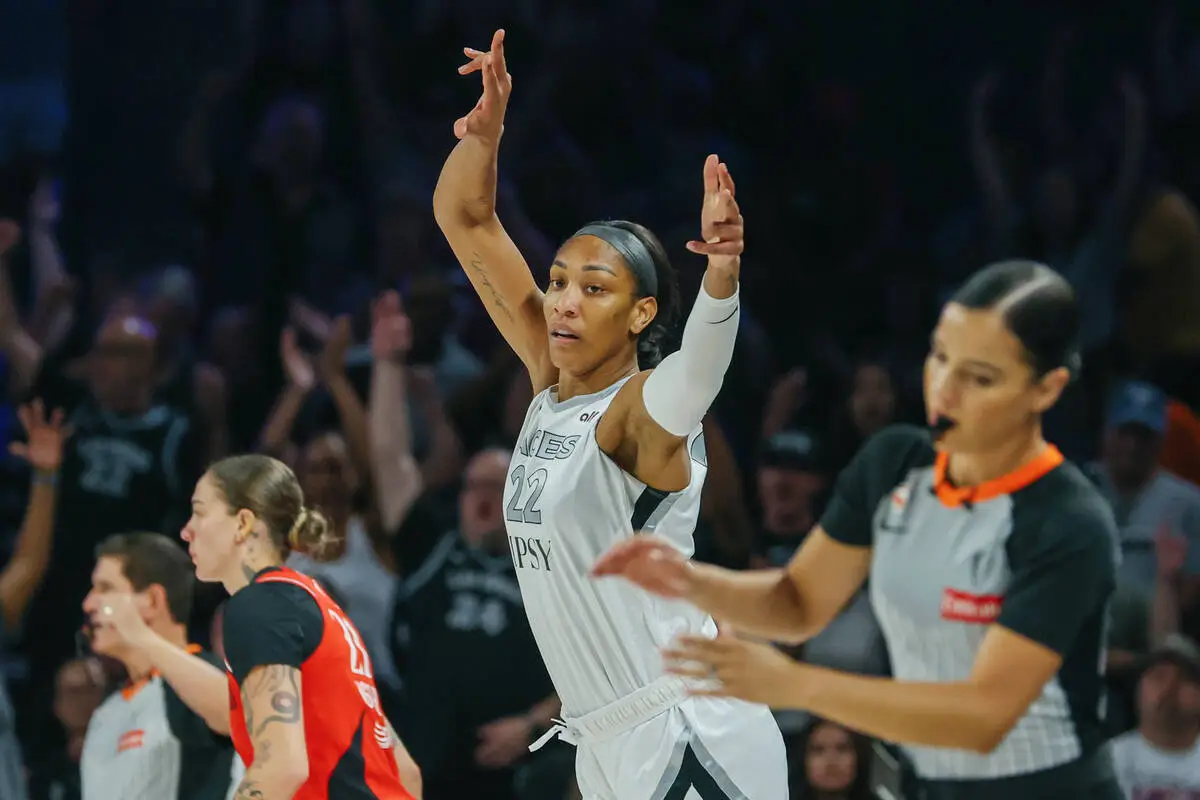 Wilson’s 13th double-double leads Aces to a season sweep vs. Fire