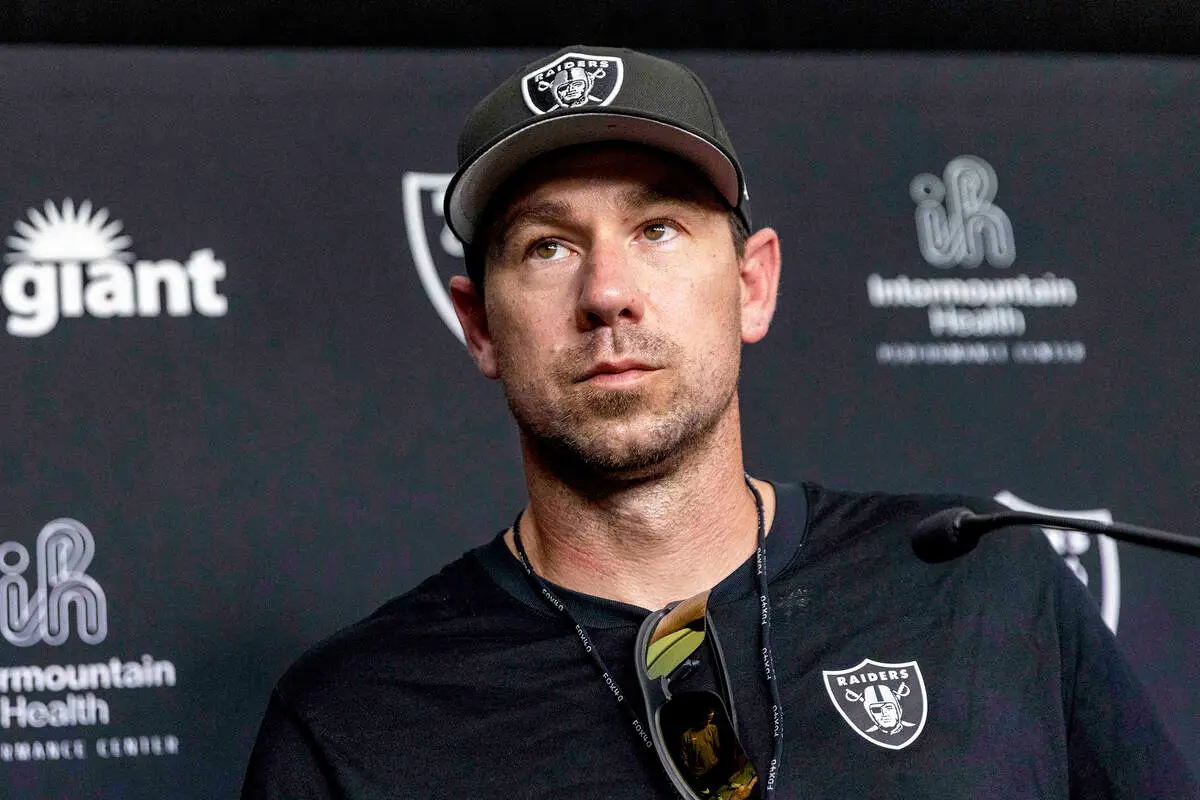 Raiders coach Klint Kubiak speaks after practice — WATCH LIVE