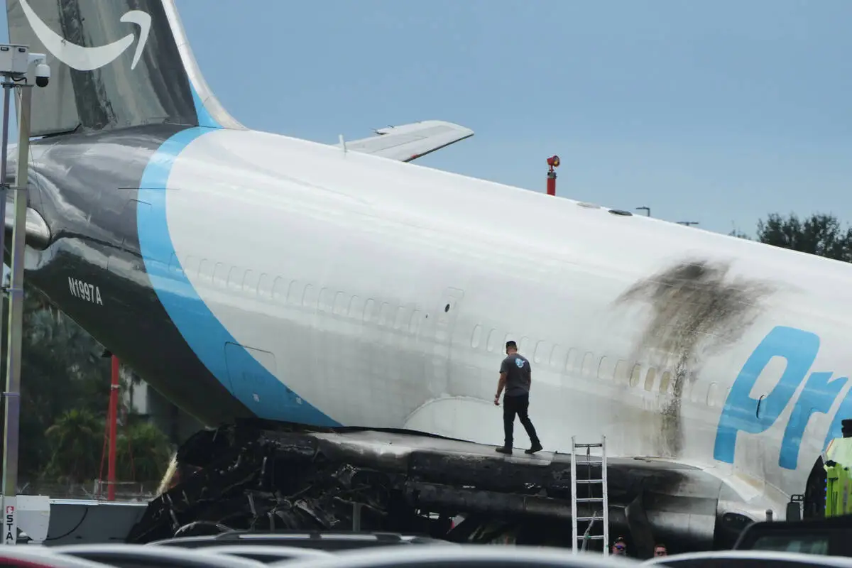 Federal investigators probe Amazon cargo jet’s fiery runway crash that killed 5 in Miami