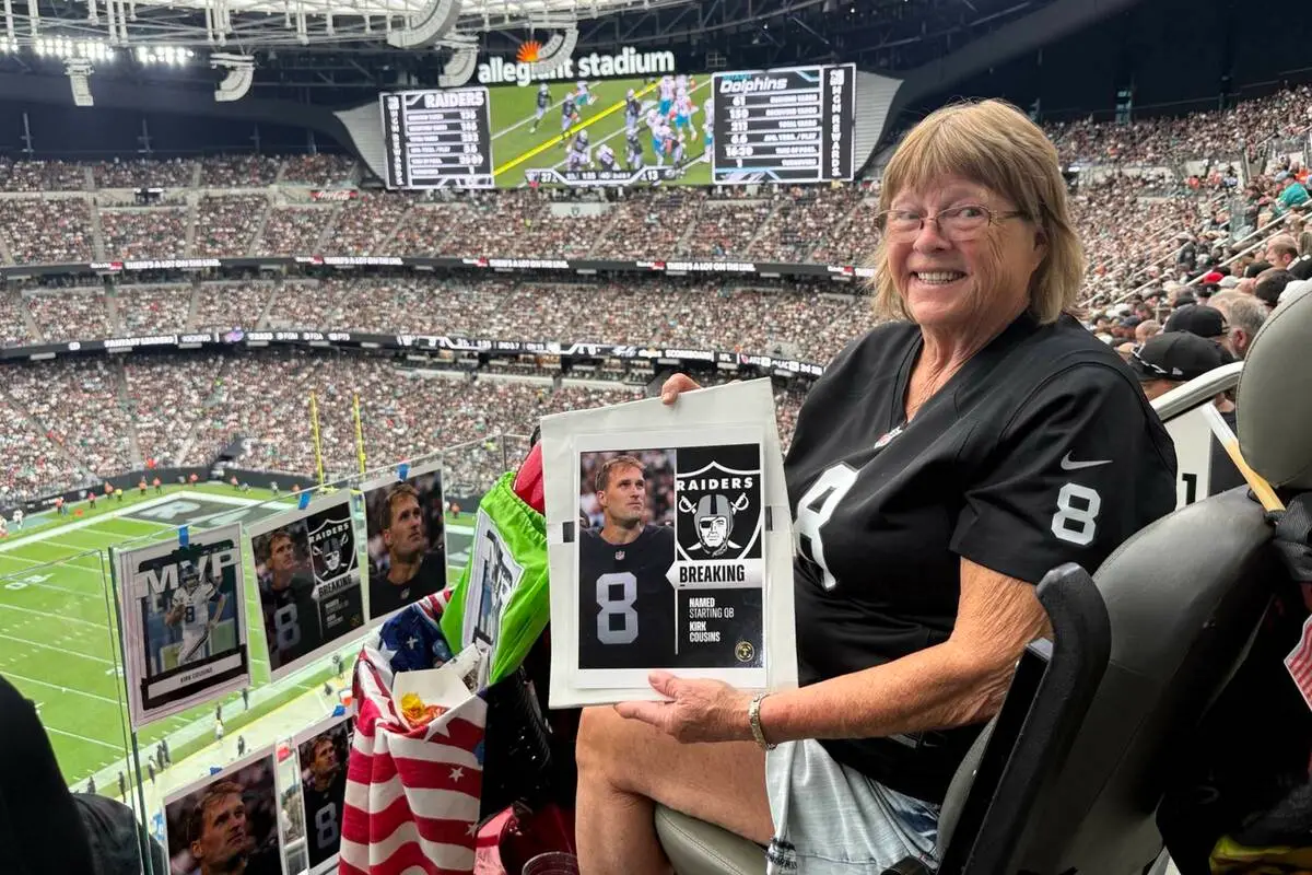 ‘He’s awesome’: Kirk Cousins super fan sets up shrine in Allegiant Stadium