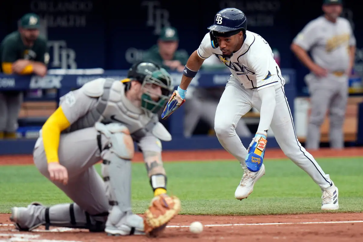A’s drubbed by Rays, who open 5-game AL East lead with 6th straight win