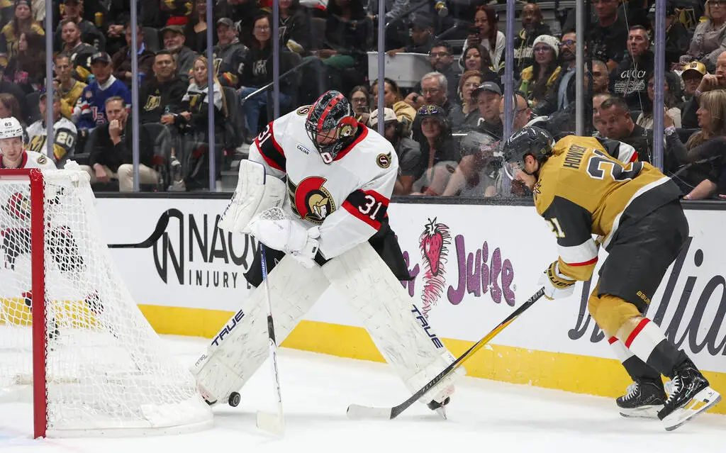 Hill, Knights stifle Senators to end 3-game losing streak