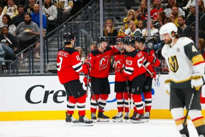 Knights downed by Devils, Hellebuyck in Nevada Day game